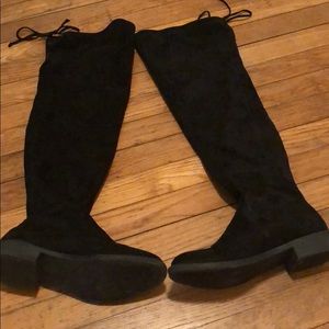 Black over the knee suede boots